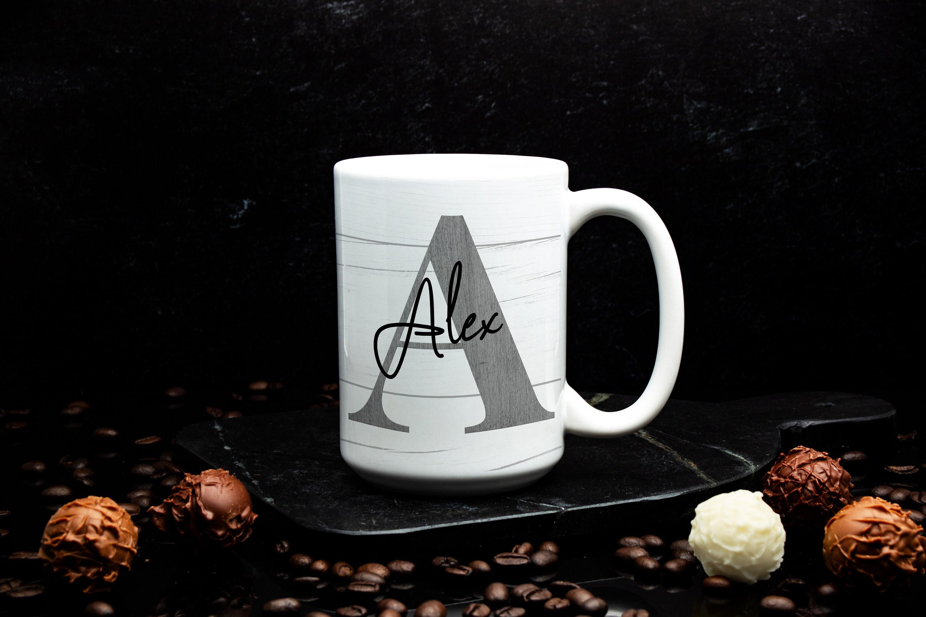 Personalized Men's Coffee Mug: Rustic Farmhouse Initial Mug