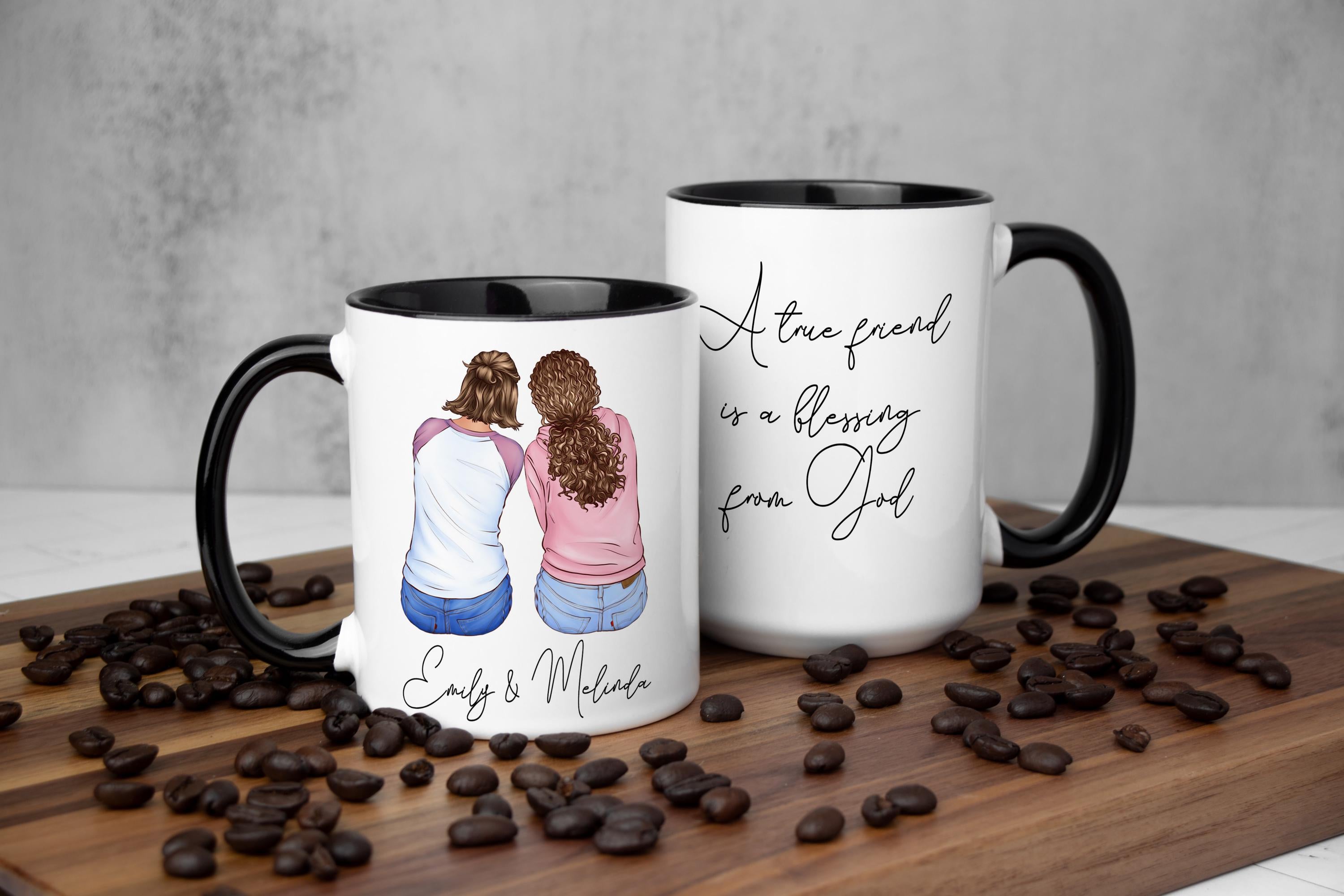 Personalized Friendship Mug, Customizable for Sisters, Moms, Daughters, and More, customize with own text, Gift for women, Gift Box included