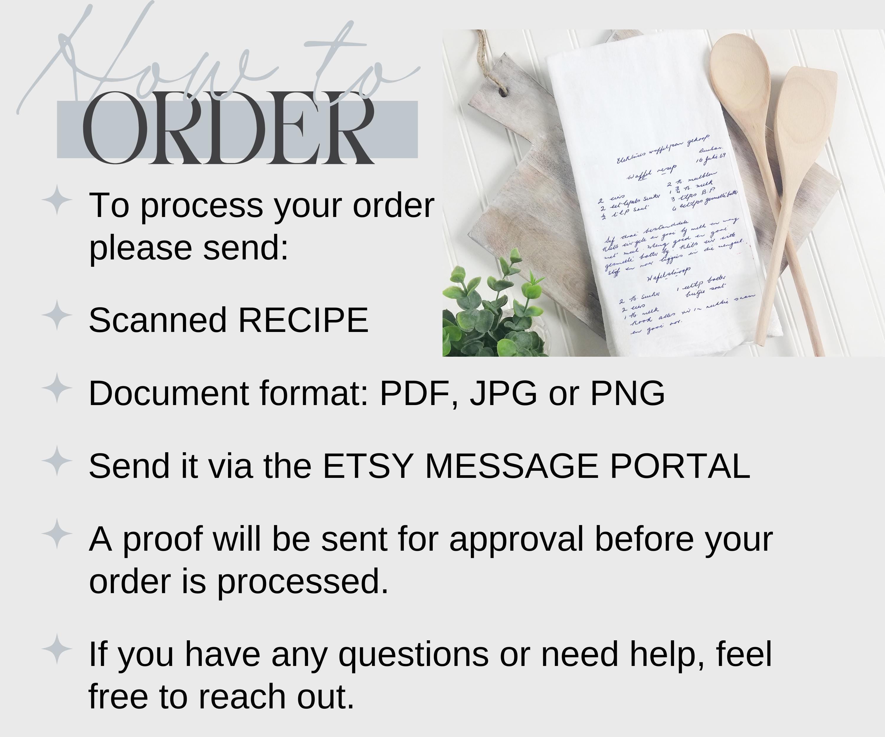 Custom Family Recipe Tea Towel: Personalized Kitchen Decor Gift