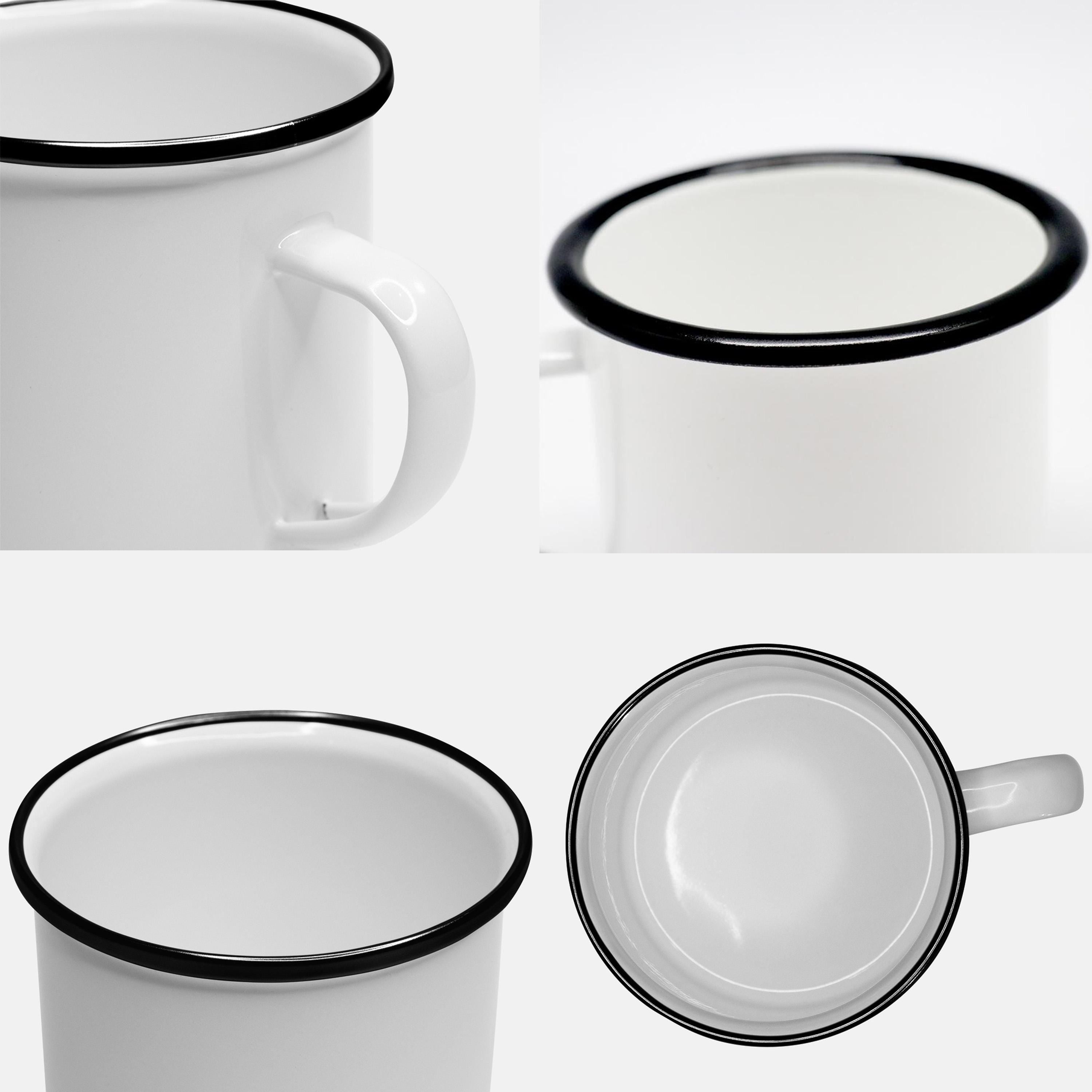 Personalized Enamel Camp Mug: Green Hues Monogram, Multiple Sizes & Colors Available (Gift Box Included)