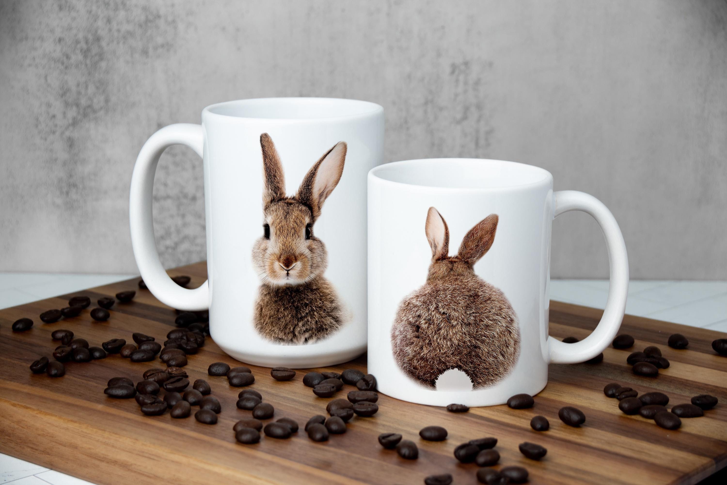Cute bunny Coffee mug with giftbox, Easter mug for women, Easter coffee cup, Rabbit mug gift, Funny Bunny coffee mug, Animal coffee mug
