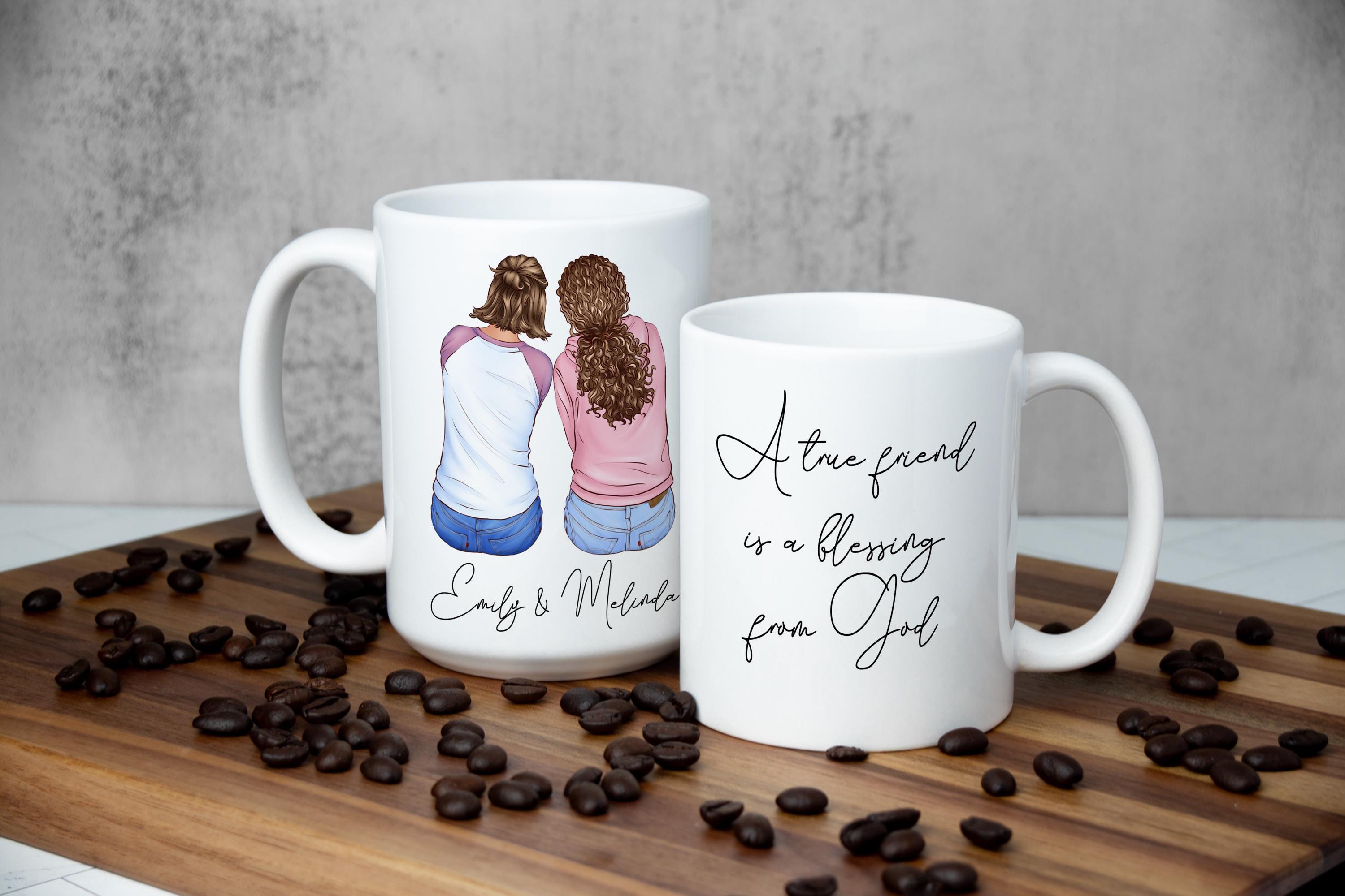Personalized Friendship Mug, Customizable for Sisters, Moms, Daughters, and More, customize with own text, Gift for women, Gift Box included