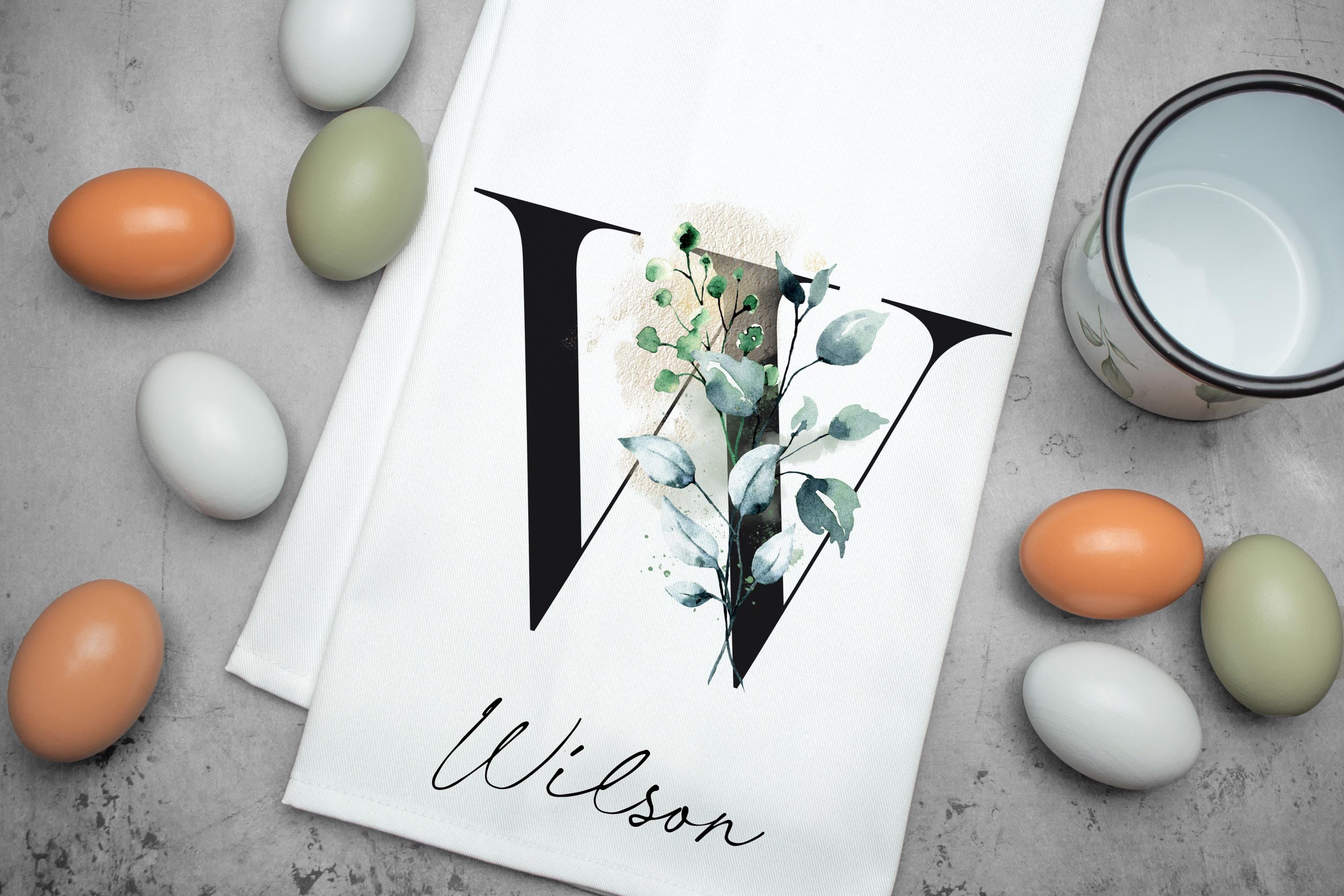 Personalized Last Name Tea Towel, Custom Kitchen Decor, Unique Family Name Dish towel, Great Home Gift Idea