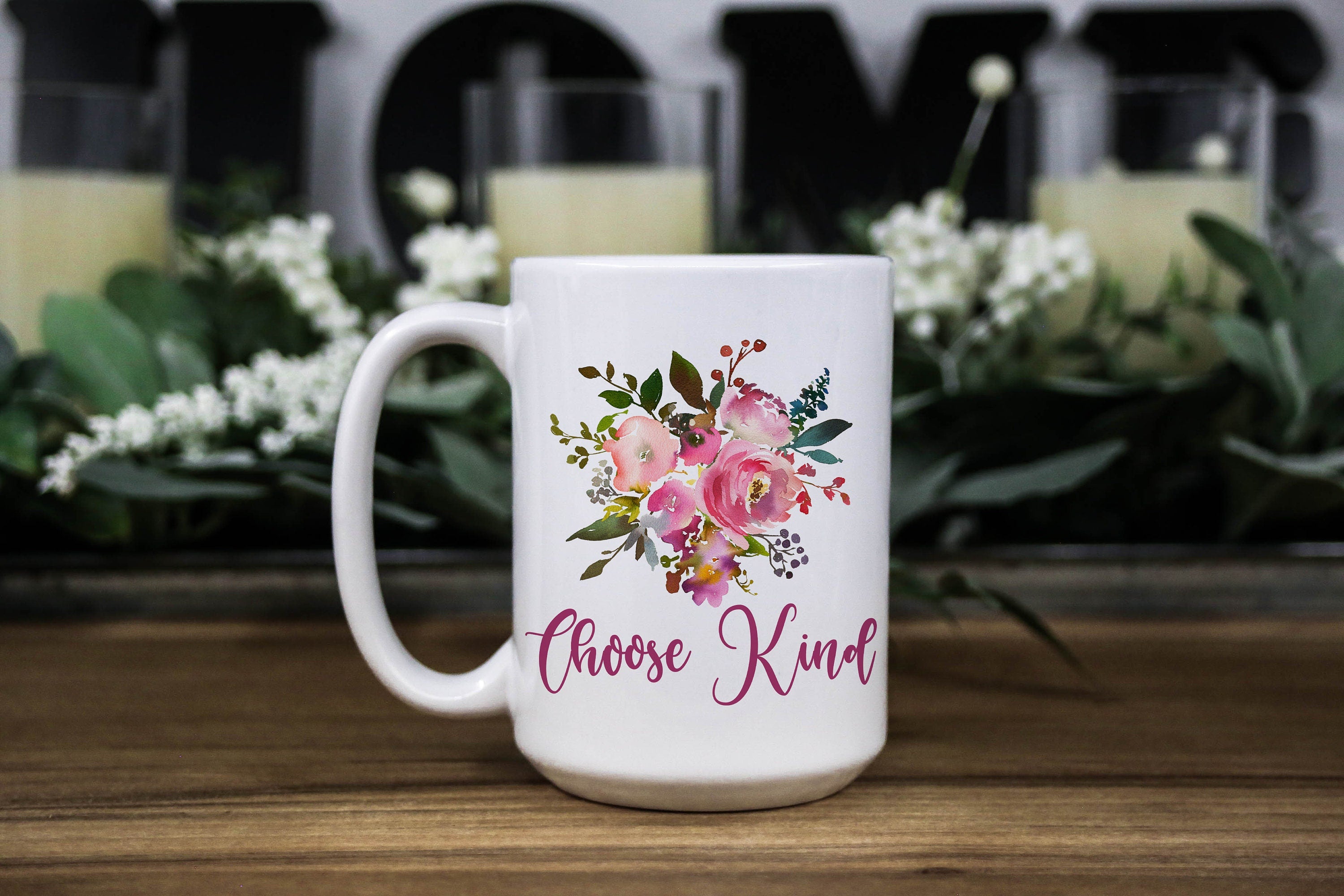 Choose Kind Floral Coffee Mug: Inspirational Religious Gift