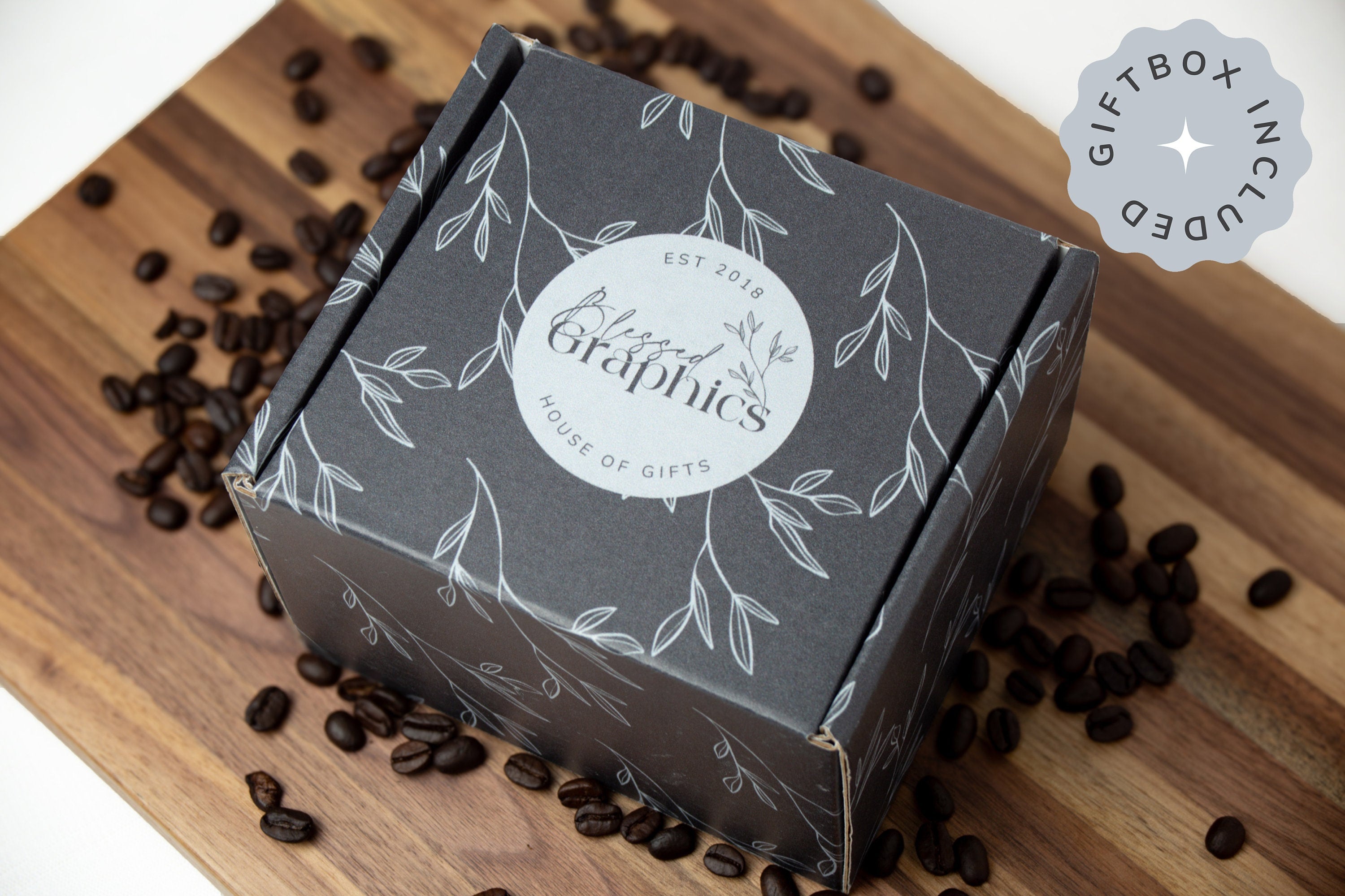 Personalized Greenery Mug: Nature Lover Coffee Cup, Gift Box