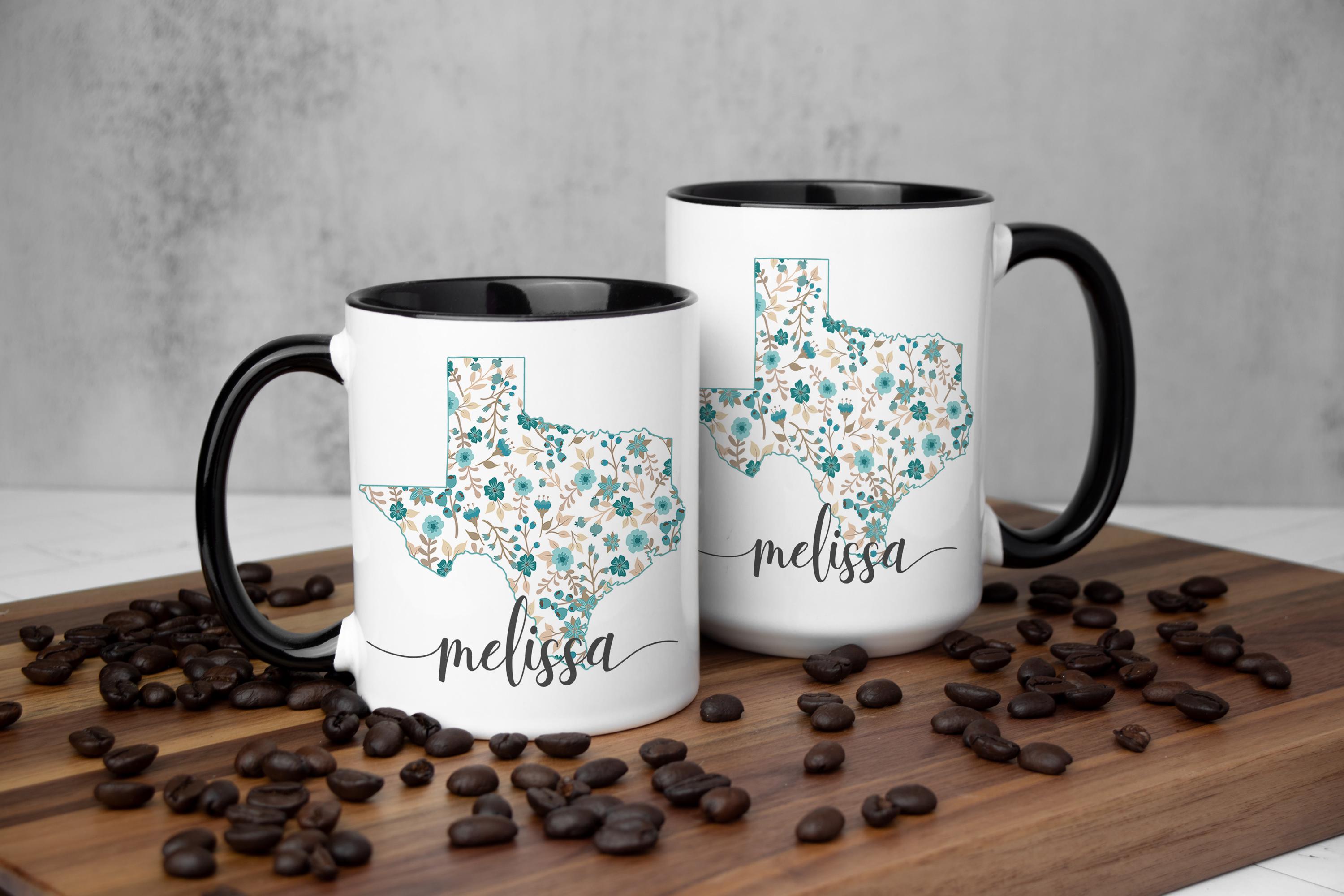 Personalized Texas Mug: Floral State Design, Texan Gift, Multiple Sizes & Colors Available