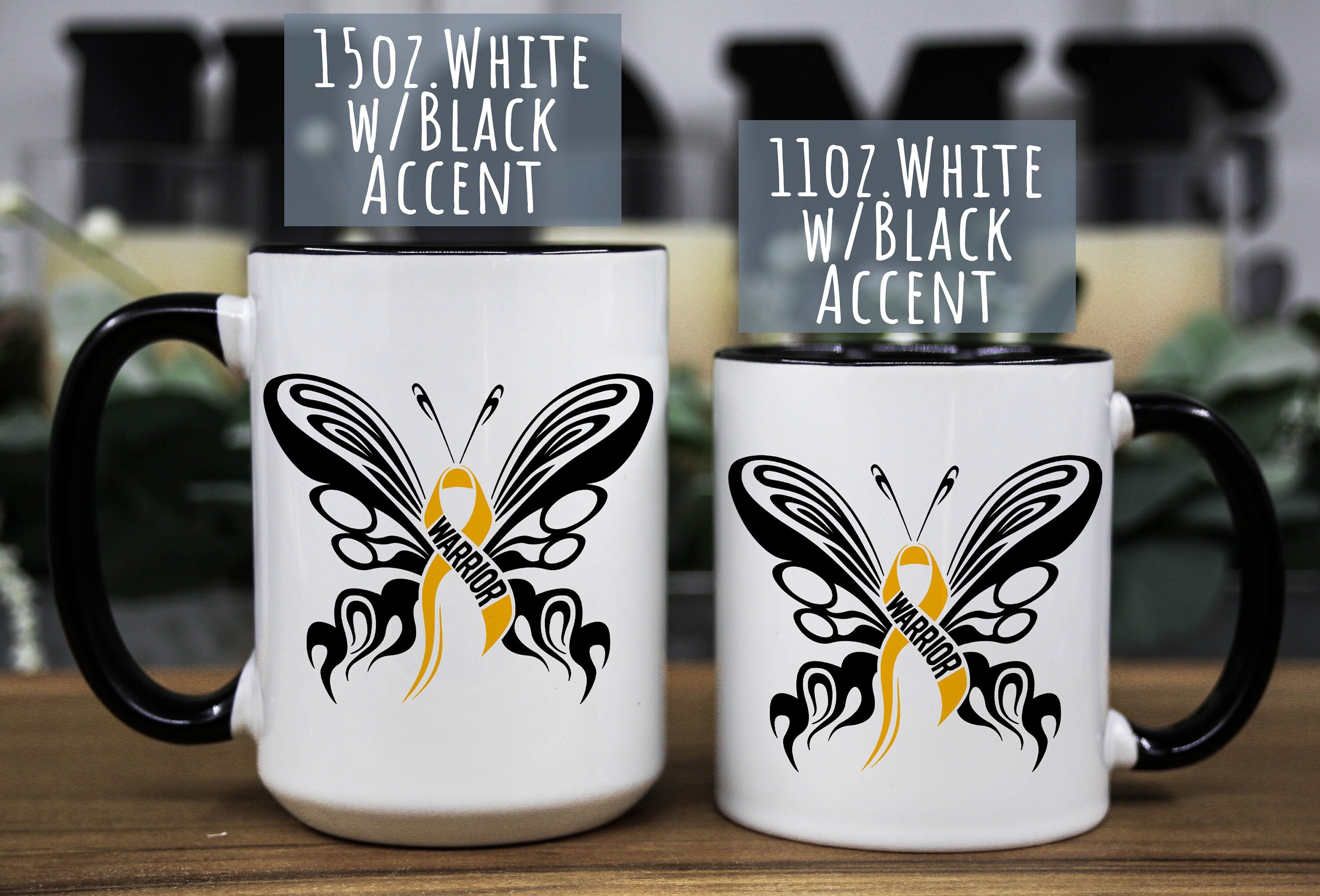 Spina Bifida Awareness Coffee Mug: Butterfly Design, Special Needs Mom Gift