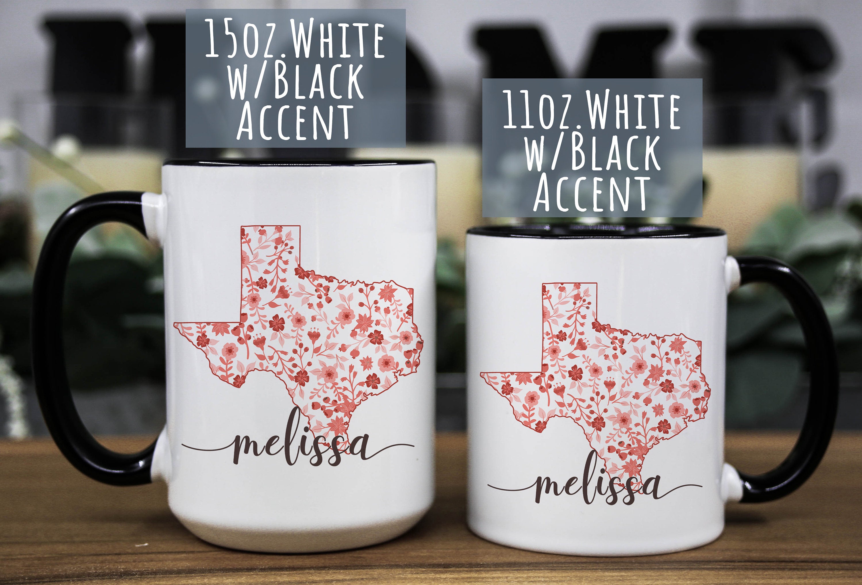 Personalized Texas Mug: Floral State Design, Texan Gift