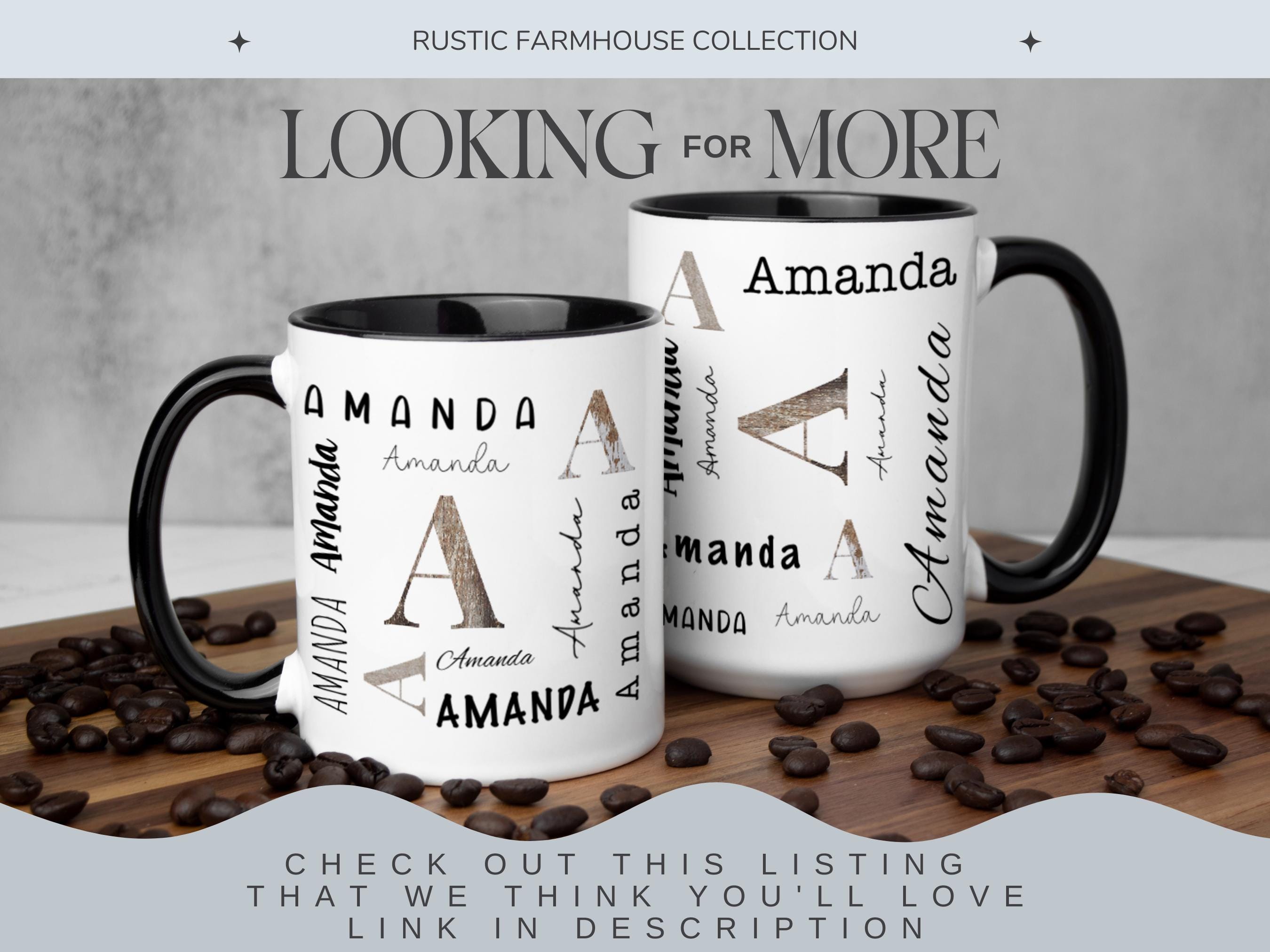 Personalized Men's Coffee Mug: Rustic Farmhouse Initial Mug