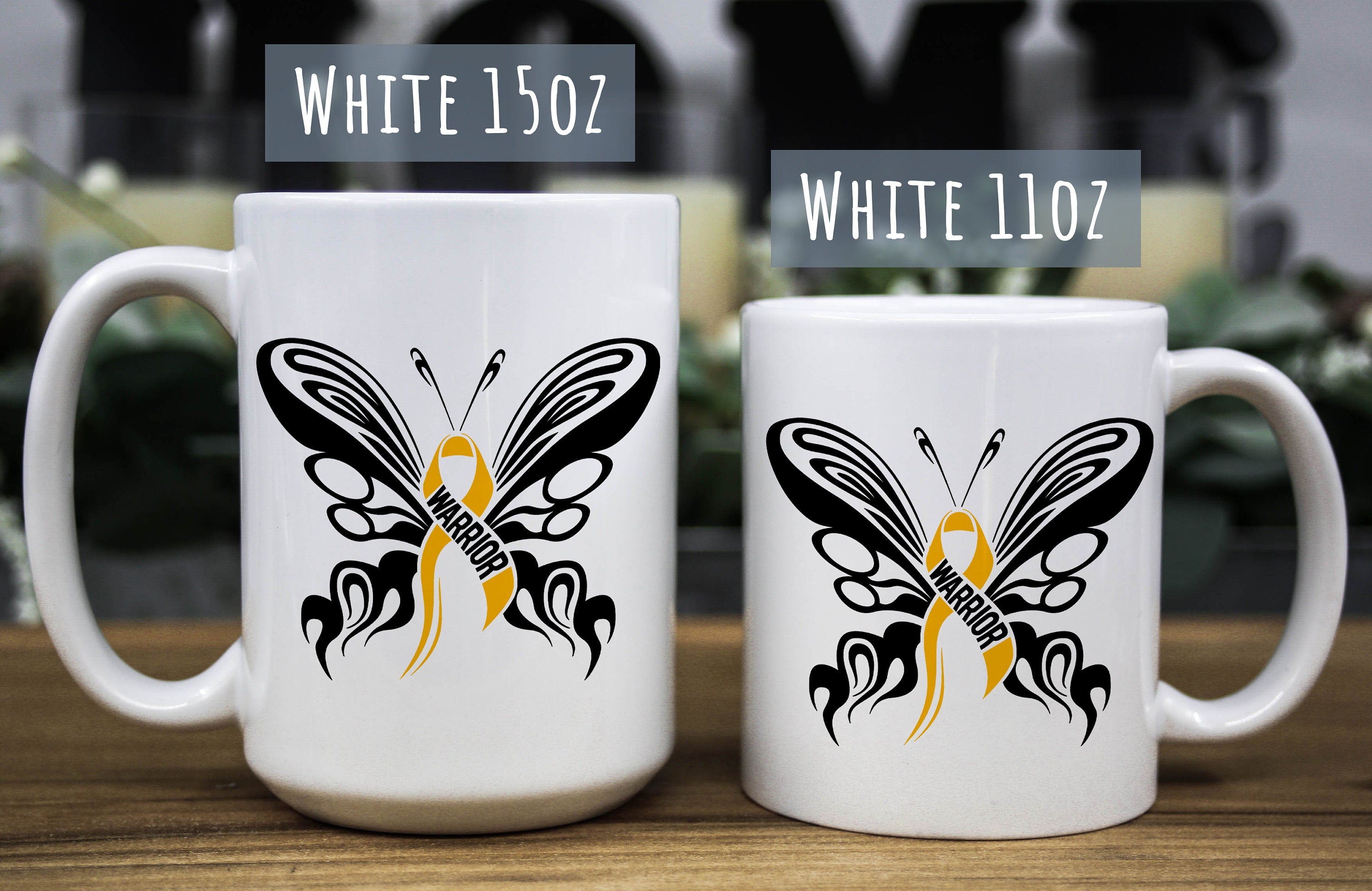Spina Bifida Awareness Coffee Mug: Butterfly Design, Special Needs Mom Gift