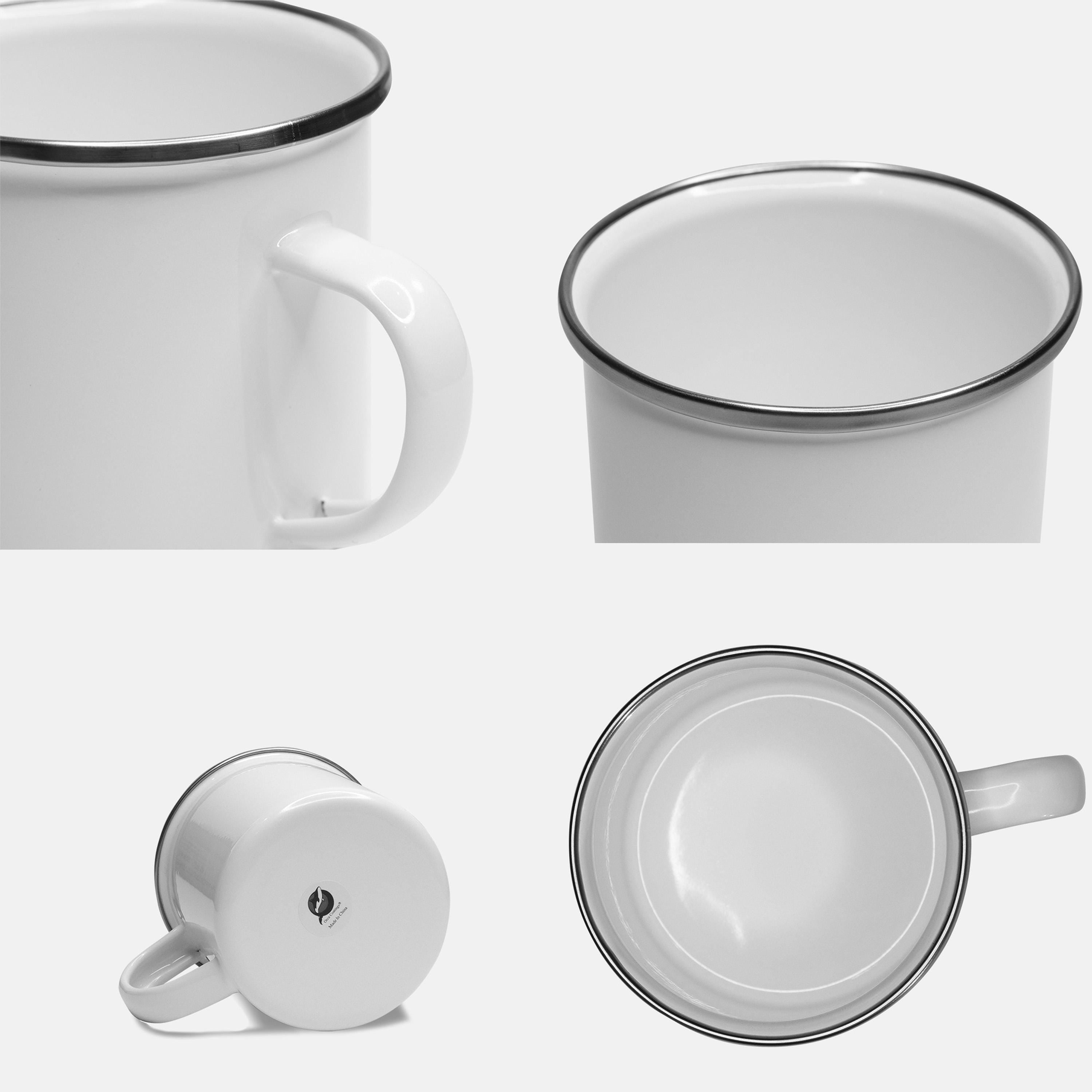 Personalized Boho Floral Enamel Camping Mug - Outdoor Gift, Multiple Sizes & Colors Available