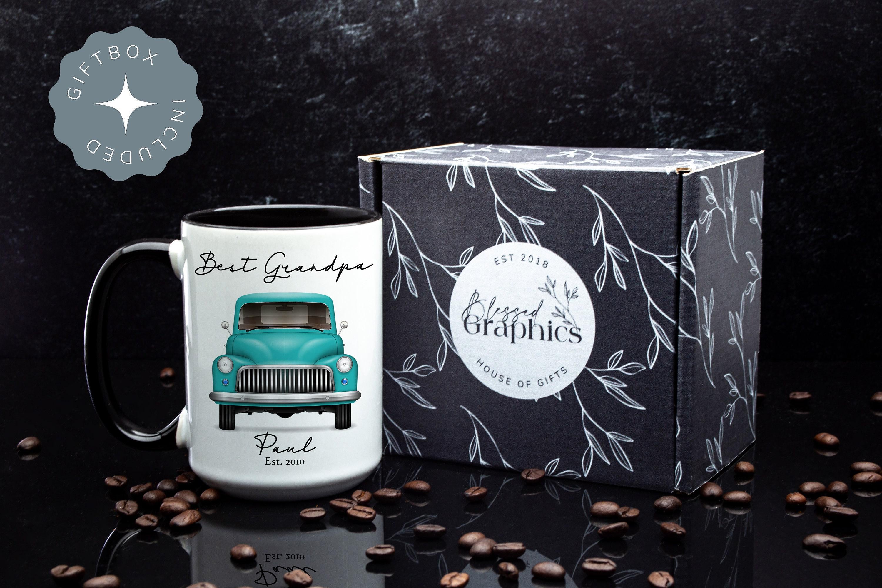 Vintage Car Mug for Dad/Grandpa or car enthusiast, Giftbox included,Father's Day Gift with Custom Text/Color options for the Retro car lover