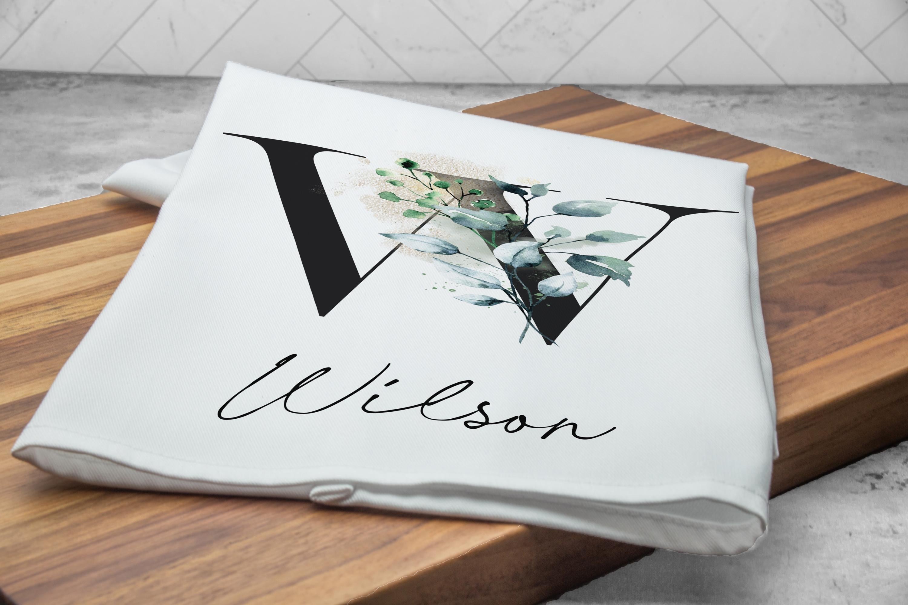 Personalized Last Name Tea Towel, Custom Kitchen Decor, Unique Family Name Dish towel, Great Home Gift Idea