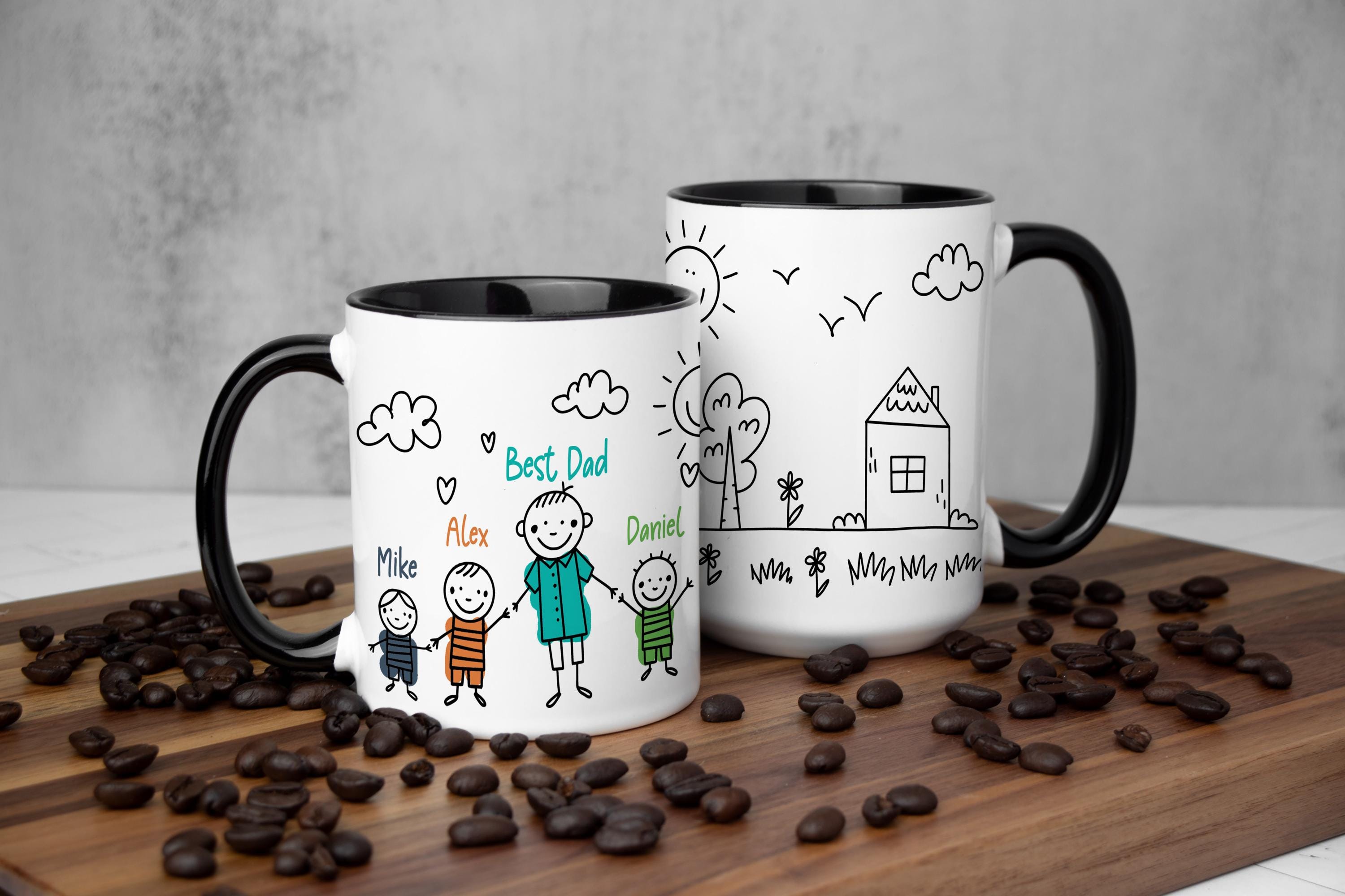 Personalized Father's mug, Best dad mug, Fathers day Gift mug, Custom mug for dad, Dad with kids mug, Custom Father mug, Men mug, Coffee Mug