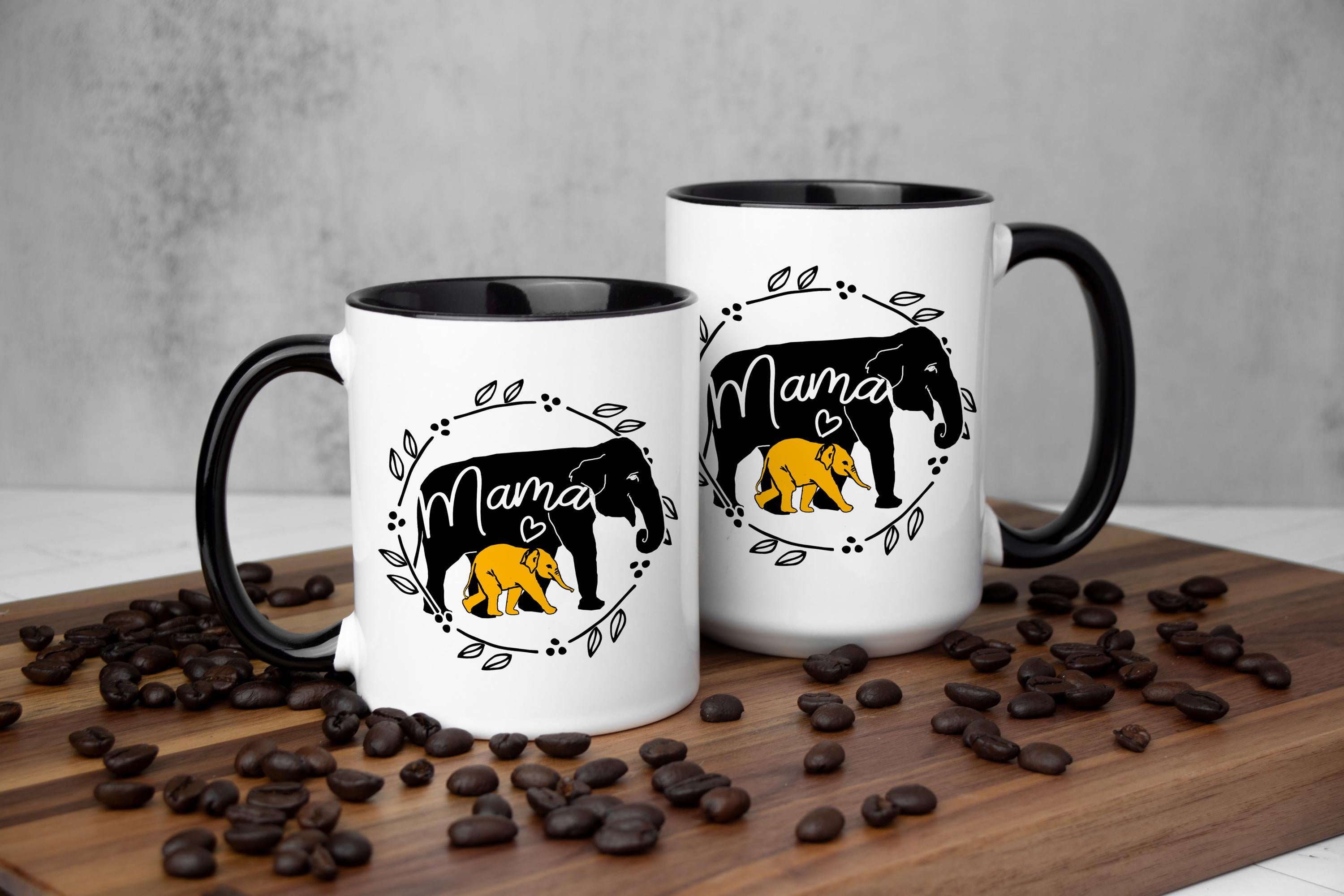 Spina Bifida Awareness Coffee Mug: Elephant Mama & Baby Design