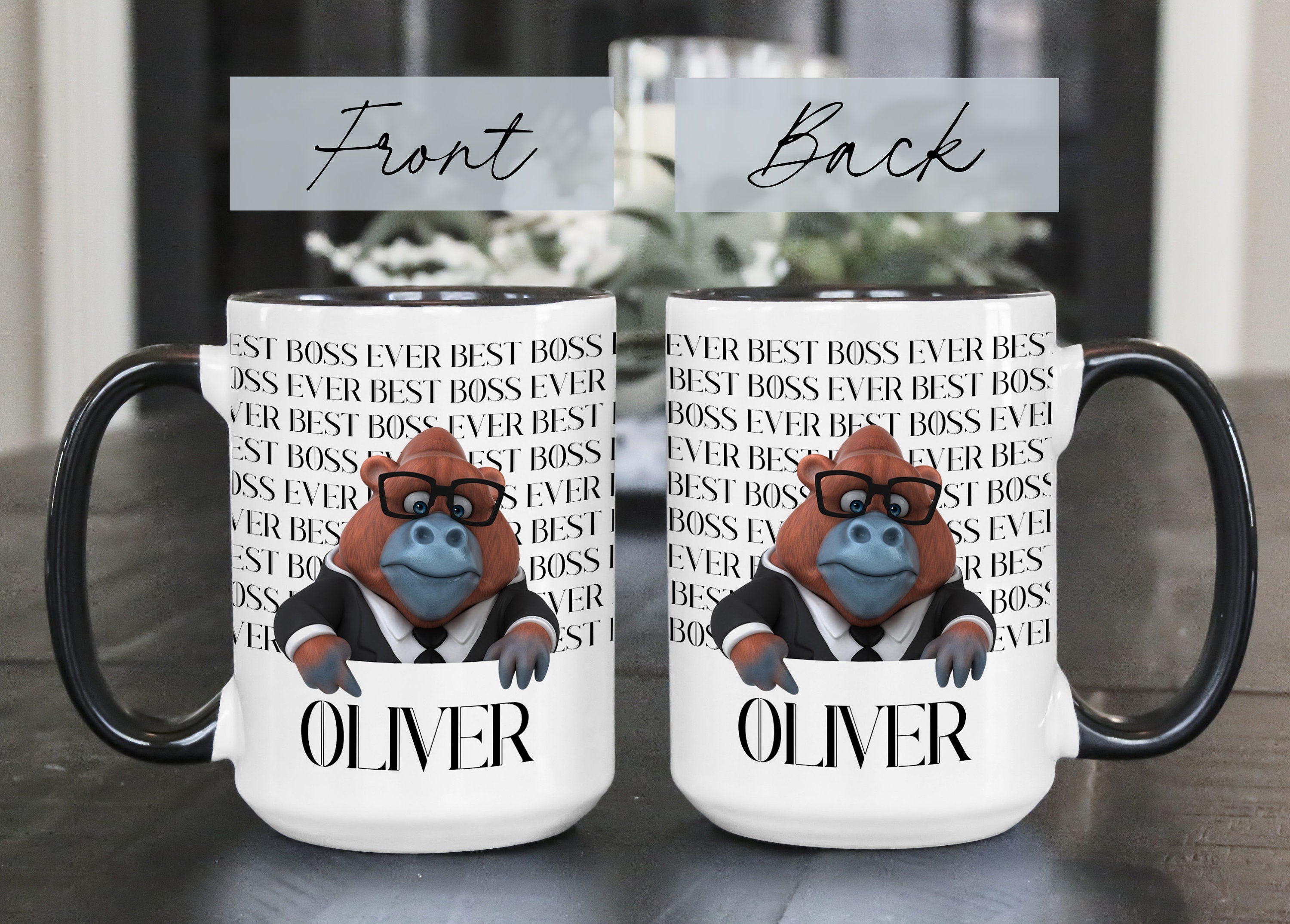 Personalized Boss Mug, Best Boss Ever Coffee Mug, Custom Boss day gift, Gift mug for Boss, Thank you Gift for Boss, Boss's Day Gift Mug