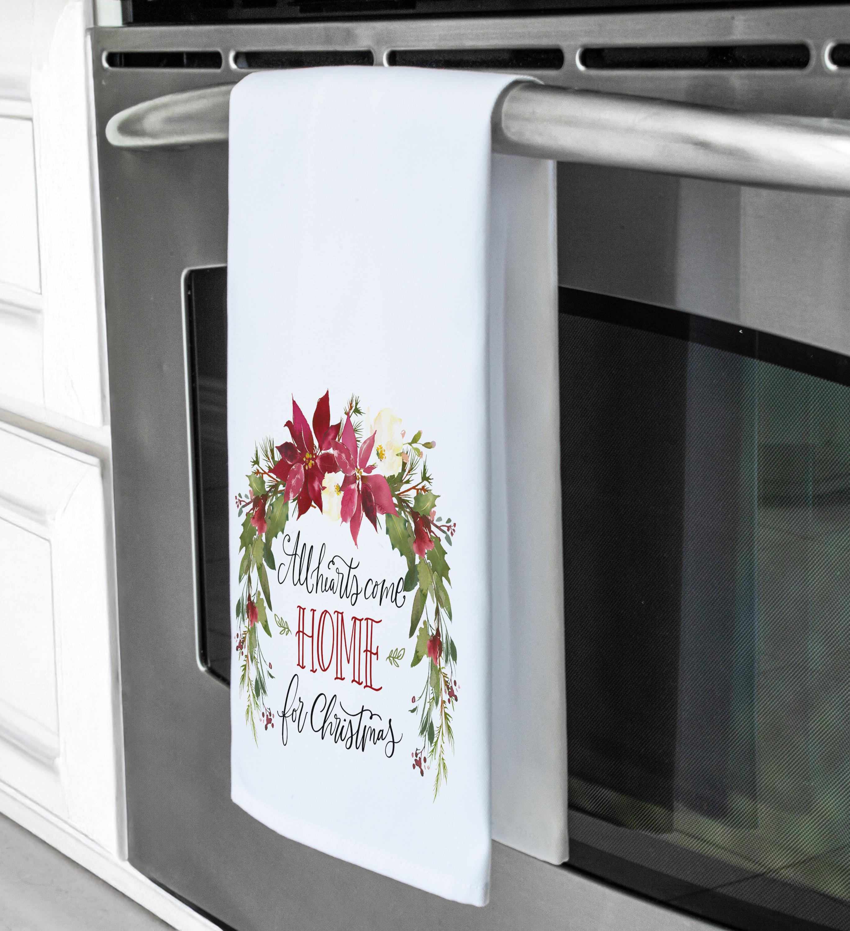 TWO Christmas Tea Towel Set, Holiday Kitchen Towel Set, Funny Kitchen Towel, Dish Towels, Hanging Kitchen Towels, Hand Towel