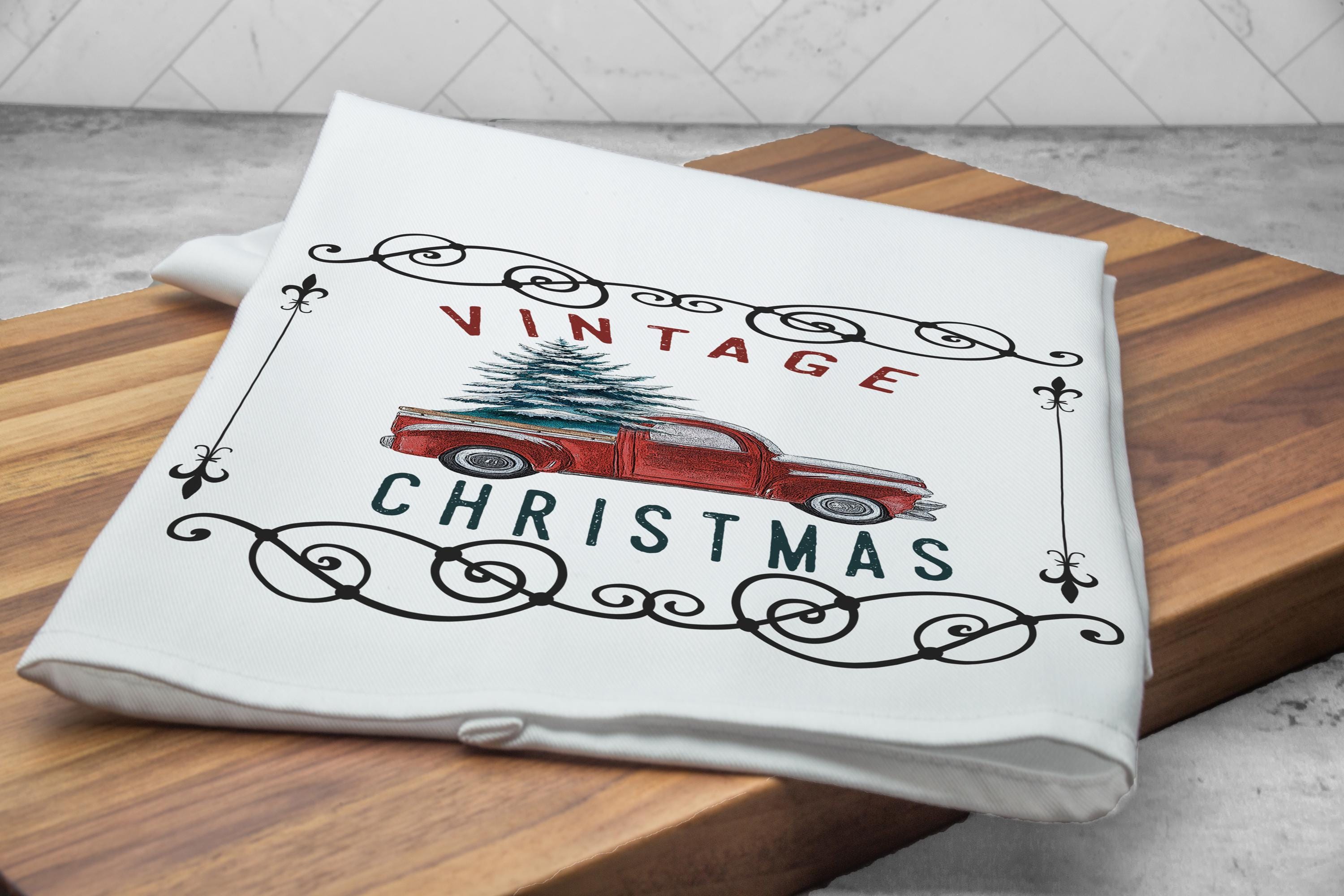 TWO Christmas Tea Towel Set, Holiday Kitchen Towel Set, Funny Kitchen Towel, Dish Towels, Hanging Kitchen Towels, Hand Towel