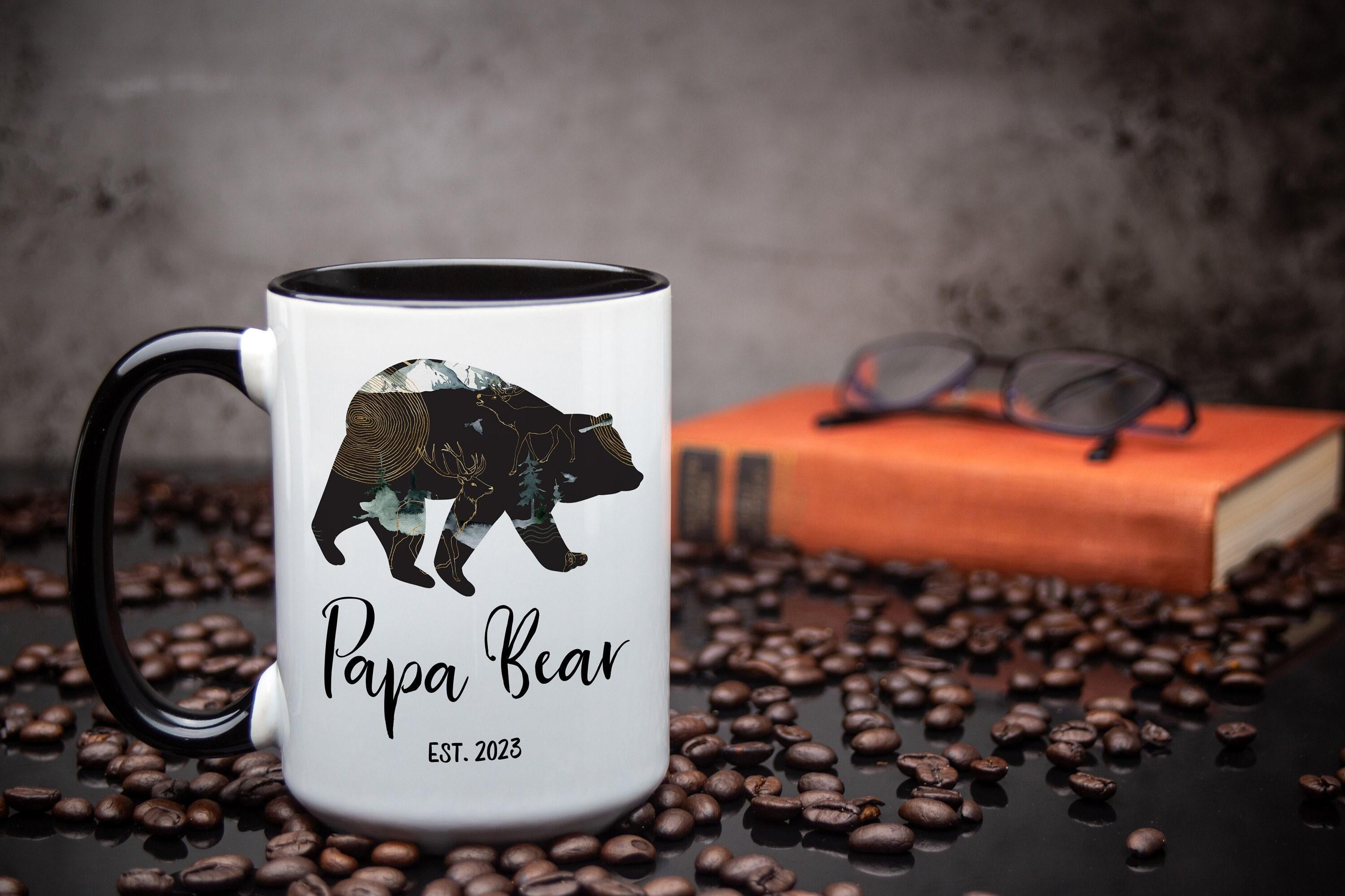 Personalized Papa Bear Mug: Wooded Forest Design, Father's Day Giftbox